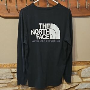 North Face Long Sleeve Logo Tee Shirt Size Large